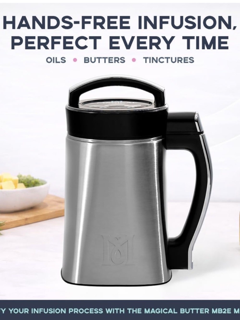 The Magical Butter Stainless Steel with Black Handle